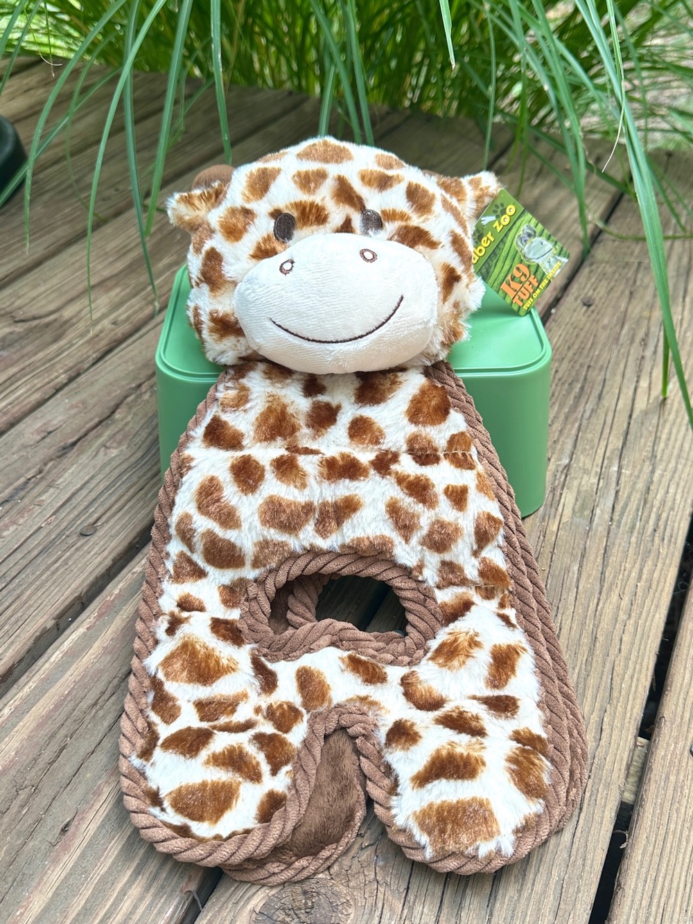 NWT Uber Zoo K9 Tuff On The Inside Plush Giraffe Dog Toy